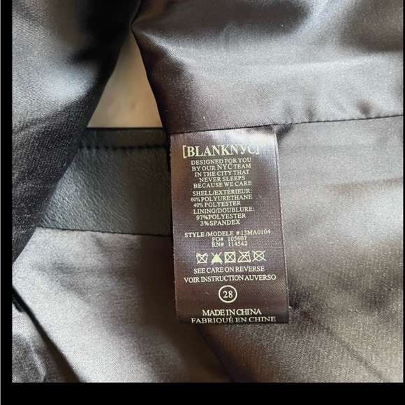 Blanc NYC Faux Leather Mini Skirt Size 28 Black - Picture 7 of 13